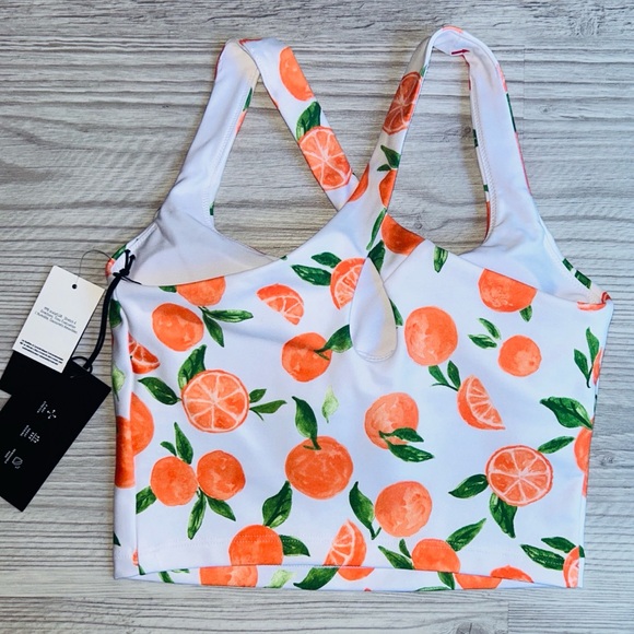 🍊 YPB sculptLUX Strappy-Back Crop Tank Oranges Abercrombie & Fitch XS NWT - Picture 3 of 9